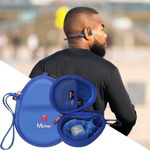 Mchoi Hard Case Suitable for Aftershokz Aeropex/Aftershokz Titanium Mini/Aftershokz Air/Aftershokz Openmove/Openrun Pro, Open-Ear Wireless Bone Conduction Headphones, Blue, Case Only in Kuwait