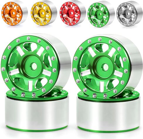 RC-Hub 4Pcs Aluminum Alloy 1.0" Micro Beadlock Wheels for 1/24 Axial SCX24 90081 RC Crawler Car (Black) in Saudi Arabia