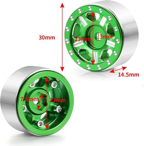 RC-Hub 4Pcs Aluminum Alloy 1.0" Micro Beadlock Wheels for 1/24 Axial SCX24 90081 RC Crawler Car (Black) in Saudi Arabia