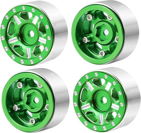 RC-Hub 4Pcs Aluminum Alloy 1.0" Micro Beadlock Wheels for 1/24 Axial SCX24 90081 RC Crawler Car (Black) in Saudi Arabia