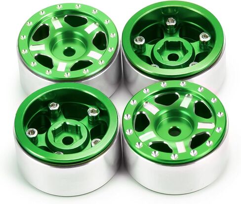 RC-Hub 4Pcs Aluminum Alloy 1.0" Micro Beadlock Wheels for 1/24 Axial SCX24 90081 RC Crawler Car (Black) in Saudi Arabia