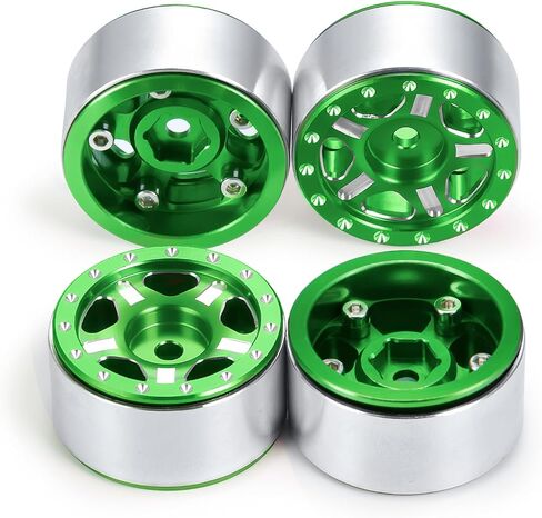 RC-Hub 4Pcs Aluminum Alloy 1.0" Micro Beadlock Wheels for 1/24 Axial SCX24 90081 RC Crawler Car (Black) in Saudi Arabia