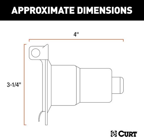CURT 58220 Vehicle-Side 7-Pin RV Blade Trailer Wiring Harness Connector in Kuwait