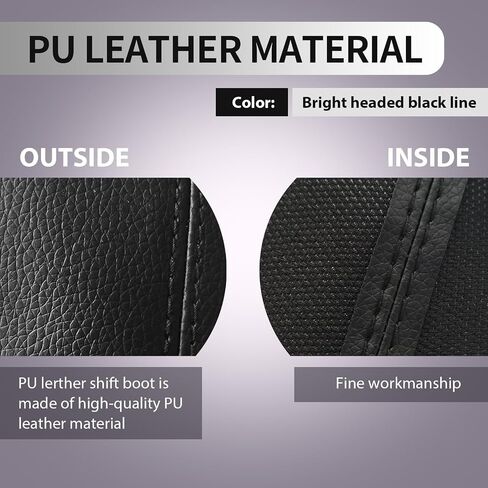 1 PC Car Shift Knob Dust Cover, 9.06In Waterproof PU Leather Vehicle Modification Shifter Boots Cover, Universal Automotive Shifter Lever Protector Accessories for (Black & Red) in Saudi Arabia