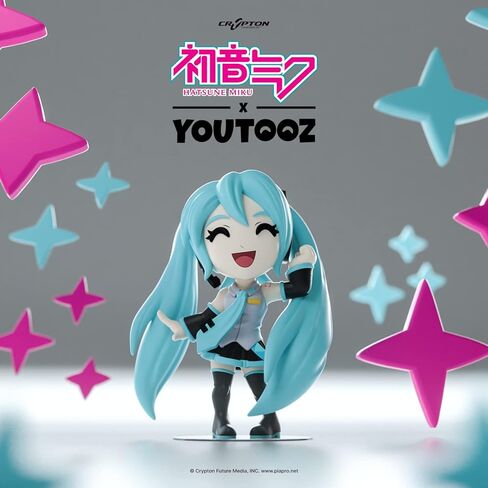 شخصية Youtooz Hatsune Miku، شخصية Miku من الفينيل مقاس 4.5 بوصة، تمثال Hatsune Miku القابل للتجميع، أنيمي مستوحى من مجموعة Youtooz Music in Kuwait