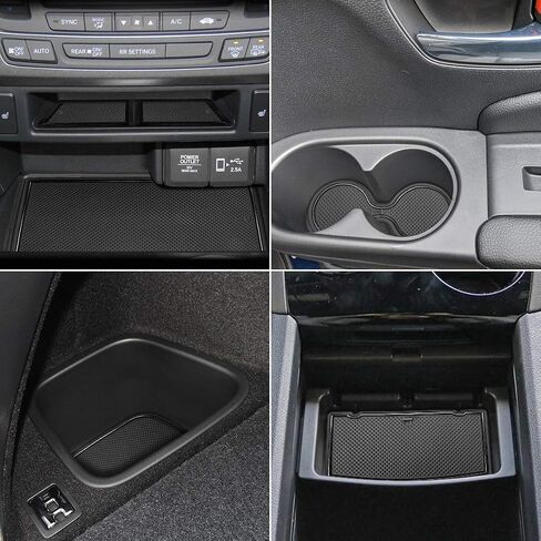 Auovo Anti Dust Door Mats for Honda Passport Accessories 2019-2023 Interior Custom Fit Door Compartment Cup Holder Center Console Mats Inserts (28pcs/Set) (Black Trim) in Saudi Arabia