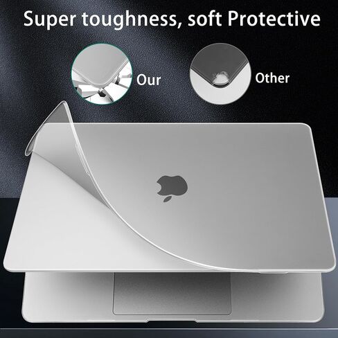 May Chen Compatible with MacBook Pro 13 inch Case 2022 2021 2020 Release A2338 M2 M1 A2251 A2289, Plastic Hard Shell Case Keyboard Cover for MacBook Pro 13 Touch Bar Fits Touch ID, Clear Matte Finish in Saudi Arabia