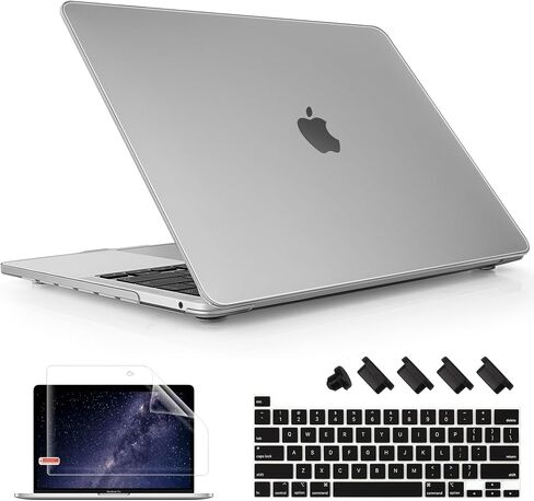 May Chen Compatible with MacBook Pro 13 inch Case 2022 2021 2020 Release A2338 M2 M1 A2251 A2289, Plastic Hard Shell Case Keyboard Cover for MacBook Pro 13 Touch Bar Fits Touch ID, Clear Matte Finish in Saudi Arabia