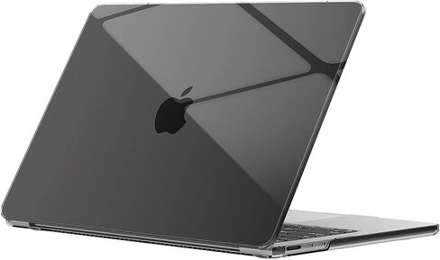 حافظة قهوة لجهاز ماك بوك اير 13.6 بوصة إصدار 2022 شريحة A2681 M2 مع شاشة عرض شبكية العين السائلة ومعرف اللمس، غطاء حماية من البلاستيك الصلب (أسود كريستالي) in Kuwait