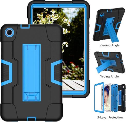 case for Samsung Galaxy Tab A 8.4 2020 Case, Heavy Duty Hard PC Soft Silicone Shockproof Kickstand Rugged High Impact Protective Case for Galaxy Tab A 8.4 Inch 2020 SM-T307, Black in Saudi Arabia