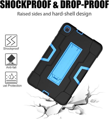 case for Samsung Galaxy Tab A 8.4 2020 Case, Heavy Duty Hard PC Soft Silicone Shockproof Kickstand Rugged High Impact Protective Case for Galaxy Tab A 8.4 Inch 2020 SM-T307, Black in Saudi Arabia