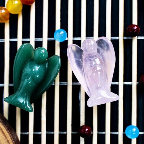 Crystal Guardian Angel Pocket Statues for Home Decor Figurines Statue Reiki Gifts Praying Desk Room Office Sculptures 1.5" in Saudi Arabia