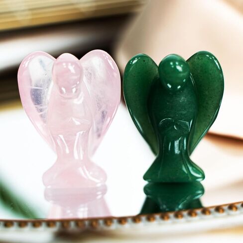 Crystal Guardian Angel Pocket Statues for Home Decor Figurines Statue Reiki Gifts Praying Desk Room Office Sculptures 1.5" in Saudi Arabia