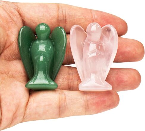 Crystal Guardian Angel Pocket Statues for Home Decor Figurines Statue Reiki Gifts Praying Desk Room Office Sculptures 1.5" in Saudi Arabia