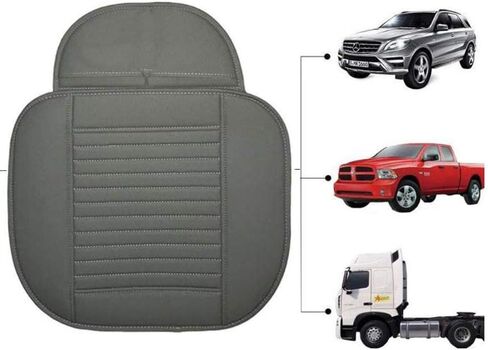 WJSKDQ 2PCS Car Seat Cushion Cover Pad，Front Seat Protector with PU Bottom Car Seat Covers Black in Saudi Arabia