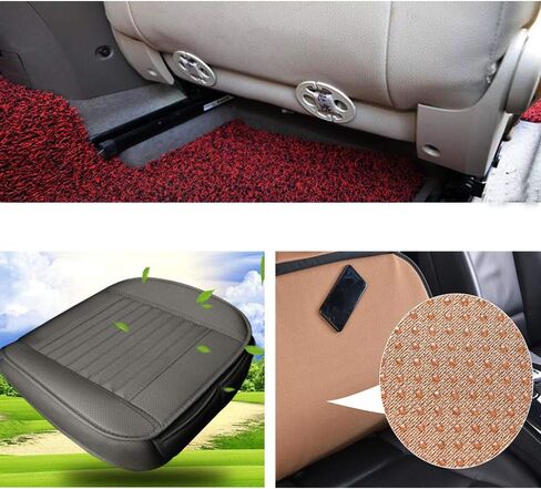 WJSKDQ 2PCS Car Seat Cushion Cover Pad，Front Seat Protector with PU Bottom Car Seat Covers Black in Saudi Arabia