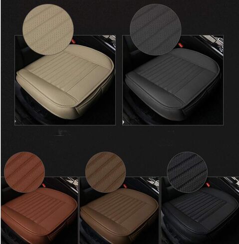 WJSKDQ 2PCS Car Seat Cushion Cover Pad，Front Seat Protector with PU Bottom Car Seat Covers Black in Saudi Arabia