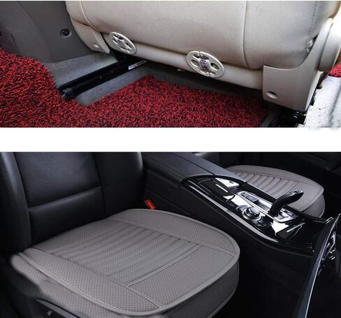 WJSKDQ 2PCS Car Seat Cushion Cover Pad，Front Seat Protector with PU Bottom Car Seat Covers Black in Saudi Arabia
