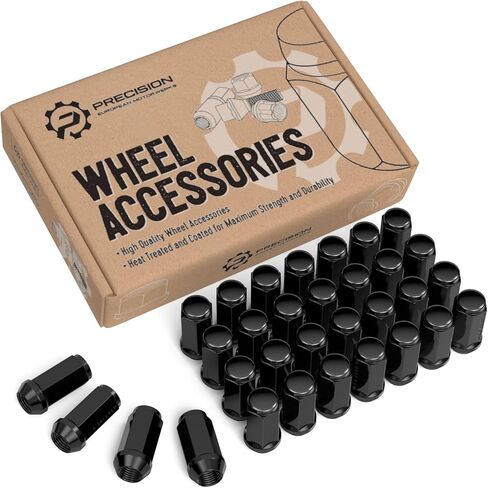 32 قطعة من صواميل العروة المنتفخة السوداء - خيوط 14 × 2 (خشنة) - مقعد مخروطي مخروطي من البلوط بنهاية مغلقة طويلة ممتدة - طول 1.8 بوصة - يتم تركيبها بمقبس سداسي 19 مم أو 3/4 بوصة - تعمل مع عجلات شاحنات 8Lug in Kuwait