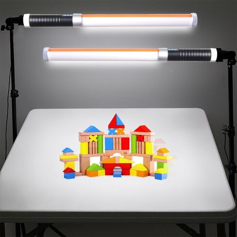 مصباح أنبوبي سحري من Mcoplus، طقم عصا إضاءة، عصا إضاءة فيديو LED محمولة (جهاز تحكم عن بعد + بطارية واحدة + شاحن + محول طاقة)، ​​سفر محمول للتصوير الفوتوغرافي، 10 مستويات سطوع، درجة حرارة لون قابلة للتعديل in Kuwait