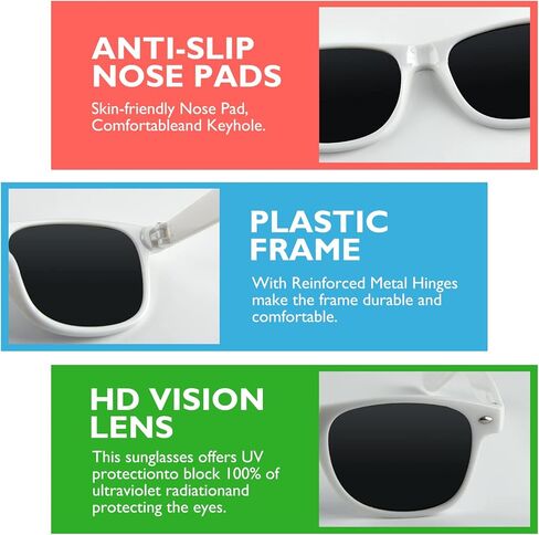 48 قطعة من النظارات الشمسية للحفلات لأعياد الميلاد والصيف وحفلات الزفاف ومستلزمات حشو الحقائب الجيدة in Kuwait