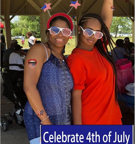 إكسسوارات حفلات الرابع من يوليو، زينة لوازم الحفلات السائبة 98 قطعة تتضمن 6 عصابات رأس وطنية، 6 أكواب، 12 قلادة خرز، 60 نمط وشم، 2 قلائد ليس و12 علمًا أمريكيًا ليوم الذكرى in Kuwait