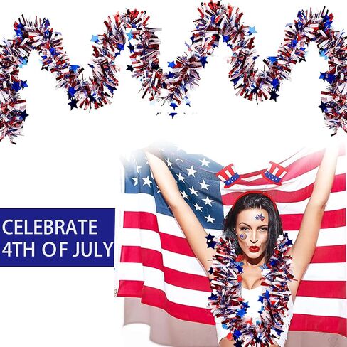 إكسسوارات حفلات الرابع من يوليو، زينة لوازم الحفلات السائبة 98 قطعة تتضمن 6 عصابات رأس وطنية، 6 أكواب، 12 قلادة خرز، 60 نمط وشم، 2 قلائد ليس و12 علمًا أمريكيًا ليوم الذكرى in Kuwait