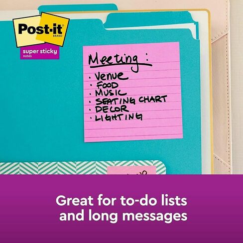 Post-it 6756SSUC Super Sticky Notes، مسطر، 90 ش/وسادة، 4 بوصة × 4 بوصة، 6/PK، ريوديجانيرو in Kuwait
