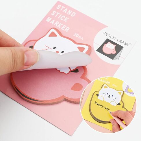 16 Pads Creative Sticky Notes, Cute Animal Note Book Set, Note Paper Tearable Small Book Memo Sticky Notes Book Tabs, Writable and Pasteable Note for School, Office in Kuwait