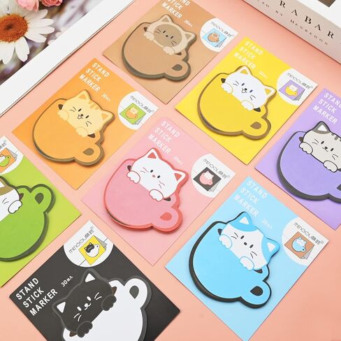 16 Pads Creative Sticky Notes, Cute Animal Note Book Set, Note Paper Tearable Small Book Memo Sticky Notes Book Tabs, Writable and Pasteable Note for School, Office in Kuwait