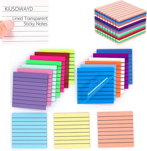 800 Sheets Lined Sticky Notes, 3x3 in, 16 Pads Sticky Notes, Bright Post Stickies Multi Colors Square Self Pad Its Meeting Note for Office Homeschool Supplies in Saudi Arabia