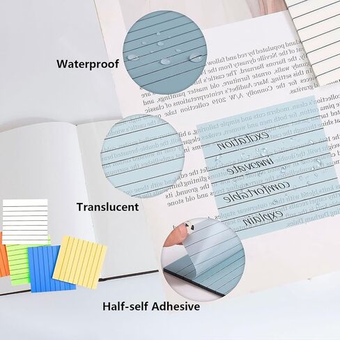 800 Sheets Lined Sticky Notes, 3x3 in, 16 Pads Sticky Notes, Bright Post Stickies Multi Colors Square Self Pad Its Meeting Note for Office Homeschool Supplies in Saudi Arabia