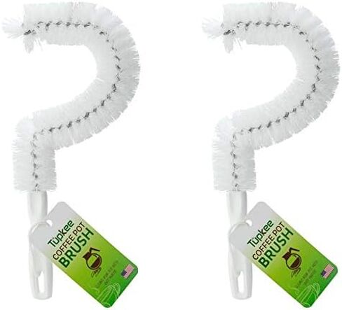 Tupkee Coffee Pot Cleaning Brush – Non Scratching, Long Lasting Bristles, Curved Coffee Decanter Cleaning Brush - Great for Offices and Restaurants in Saudi Arabia