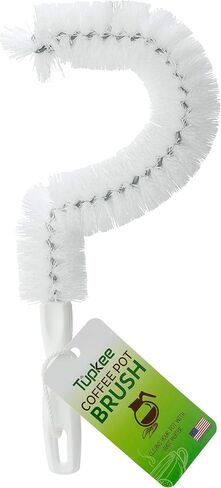 Tupkee Coffee Pot Cleaning Brush – Non Scratching, Long Lasting Bristles, Curved Coffee Decanter Cleaning Brush - Great for Offices and Restaurants in Saudi Arabia