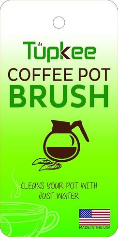 Tupkee Coffee Pot Cleaning Brush – Non Scratching, Long Lasting Bristles, Curved Coffee Decanter Cleaning Brush - Great for Offices and Restaurants in Saudi Arabia