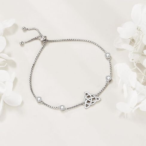 Celtic Bracelet Sterling Silver Religious Witches Knot Link Chain Bracelets Jewelry Gifts for Women Girls in Saudi Arabia