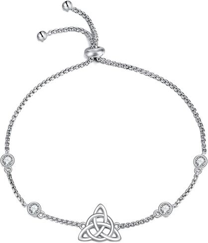 Celtic Bracelet Sterling Silver Religious Witches Knot Link Chain Bracelets Jewelry Gifts for Women Girls in Saudi Arabia