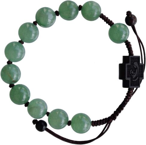 سوار مسبحة من خشب اليشم الأخضر والعناب قابل للتعديل مقاس 10 مم من Sine Cera in Kuwait