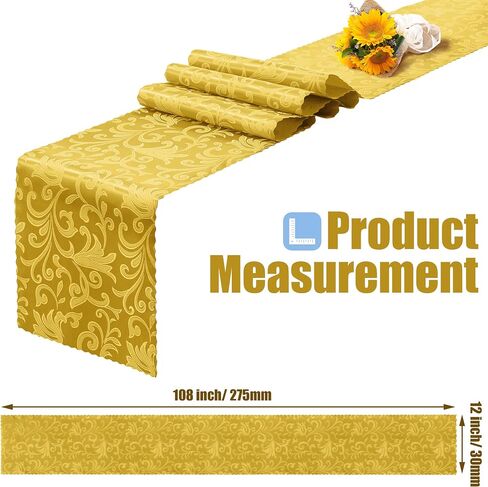 RUDONG M 2 Pack Black Satin Table Runners 12 x 108 Inch, Long Silky Damask Table Runner Decor, Bright Smooth Jacquard Dining Table Runners for Weddings, Banquet, Parties Dinner Decoration in Saudi Arabia