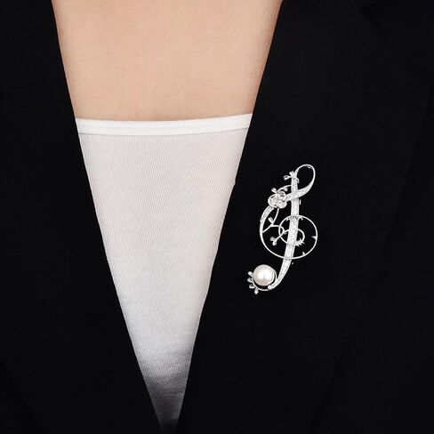 Fashion Brooch for Women Pearl Rhinestones Brooch Pin Elegant Lapel Pin Jewelry Mother's Day Gift for Wife Mom Lover in Saudi Arabia