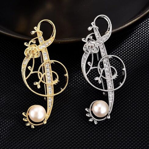 Fashion Brooch for Women Pearl Rhinestones Brooch Pin Elegant Lapel Pin Jewelry Mother's Day Gift for Wife Mom Lover in Saudi Arabia