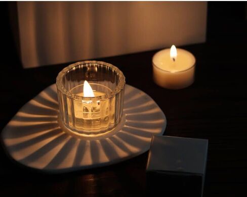 12 قطعة من حوامل شموع الشاي الخفيفة للطاولة المركزية من الزجاج الشفاف حامل شموع نذرية حامل شموع تيلايت لعيد الحب والكريسماس وتزيين الزفاف in Kuwait