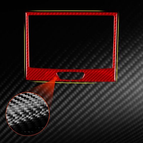 NVCNX Real Premium Carbon Fiber Compatible with Ford Ranger 2019 2020 2021 2022 2023 XLT Lariat XL Car Center Console Cup Holder Cover Trim Interior Accessories Red in Saudi Arabia