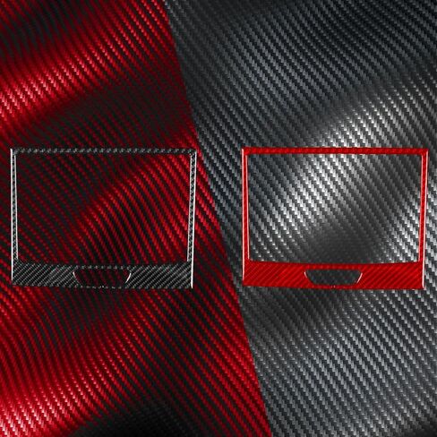 NVCNX Real Premium Carbon Fiber Compatible with Ford Ranger 2019 2020 2021 2022 2023 XLT Lariat XL Car Center Console Cup Holder Cover Trim Interior Accessories Red in Saudi Arabia