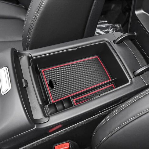 صينية تنظيم وحدة التحكم المركزية EDBETOS متوافقة مع ملحقات Hyundai Santa Fe TM 2021 2022 2023 وSanta Fe SEL 2022 2023 صندوق تخزين مسند الذراع الثانوي الداخلي ABS صينية إدراج، زخرفة سوداء in Kuwait