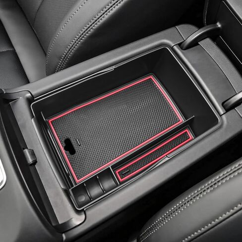 صينية تنظيم وحدة التحكم المركزية EDBETOS متوافقة مع ملحقات Hyundai Santa Fe TM 2021 2022 2023 وSanta Fe SEL 2022 2023 صندوق تخزين مسند الذراع الثانوي الداخلي ABS صينية إدراج، زخرفة سوداء in Kuwait