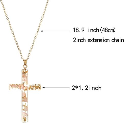 Silver Cross Necklaces for Women-Pressed Flower Cross Pendant Christian Jewelry Necklace Gifts for Women Mother Girls Friends Sister in Saudi Arabia