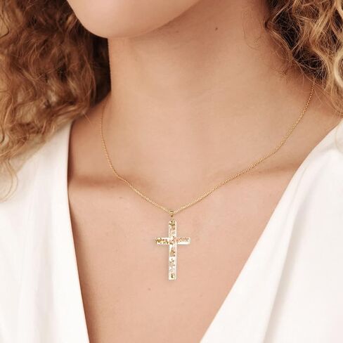 Silver Cross Necklaces for Women-Pressed Flower Cross Pendant Christian Jewelry Necklace Gifts for Women Mother Girls Friends Sister in Saudi Arabia