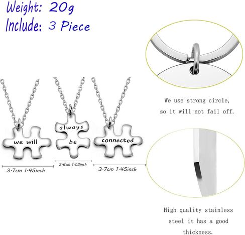 3 قطع من قلادة أفضل صديق، هدايا التخرج، حفلة عيد الميلاد، سنكون دائمًا على اتصال in Kuwait