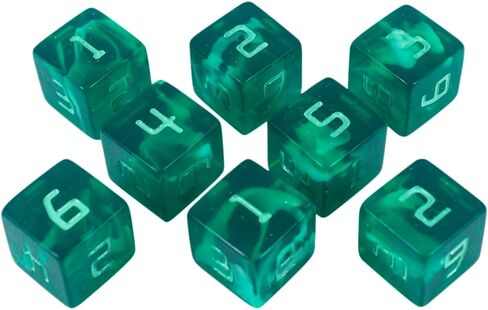 نرد Starfarer Sci-Fi D6 - "كوازار" - أخضر داكن مع دوامات بيضاء in Kuwait